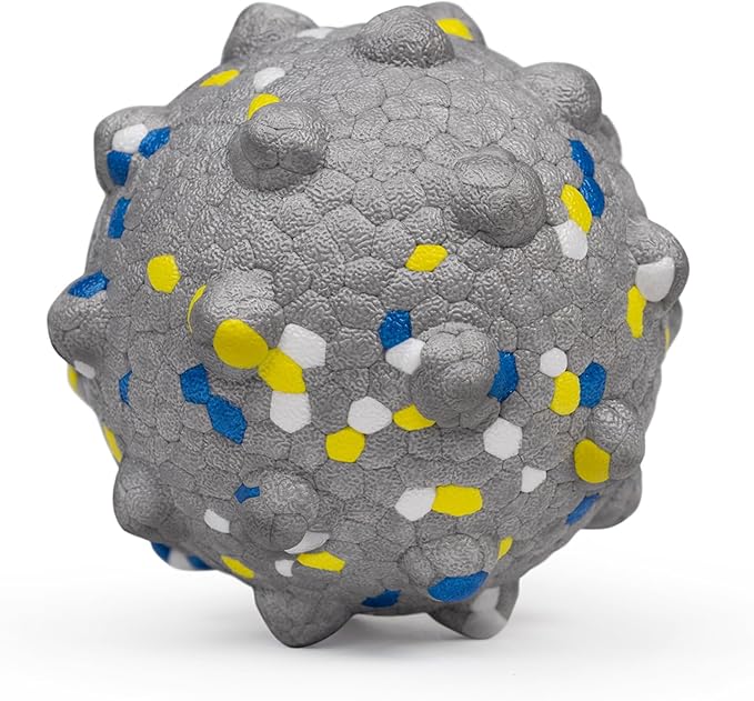 3.7'' Dog Balls for Dogs Aggressive Chewers Indestructible Tennis Durable Bouncy Interactive Dog Toy for Fetch Game Floating Balls (Grey Large)-PurrikoPets