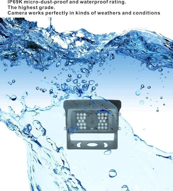 AHD 1080P 7" Wired Reverse Rear View Backup Camera System,Guide line,IP69K Waterproof IR Night Vision Camera, for Tractor/Truck/RV/Excavator/Caravan/Skid Steer/Heavy Equipment-PurrikoPets