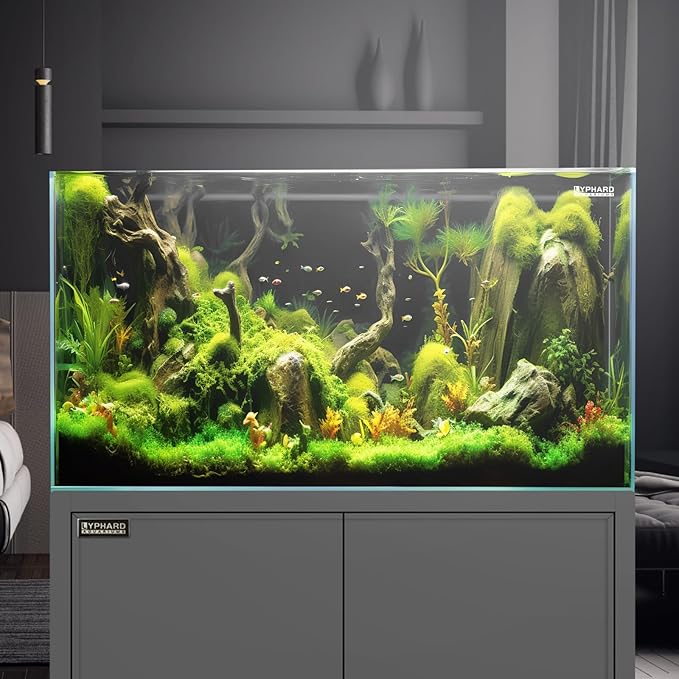 39 Gallon Tall Rimless Aquarium, Ultra Clear Low Iron Large Fish Tank, L19.7×W19.7×H23.6 Glass Thickness 10mm with EVA Foam Leveling Mat-PurrikoPets