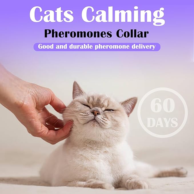 4 Pack Calming Collar for Cats - Long-Lasting Anxiety and Stress Relief, Relaxing Cat Collar,Adjustable Pheromones Collar for Cats，Natural Soothing 60 Days of Continuous Calming Move-PurrikoPets