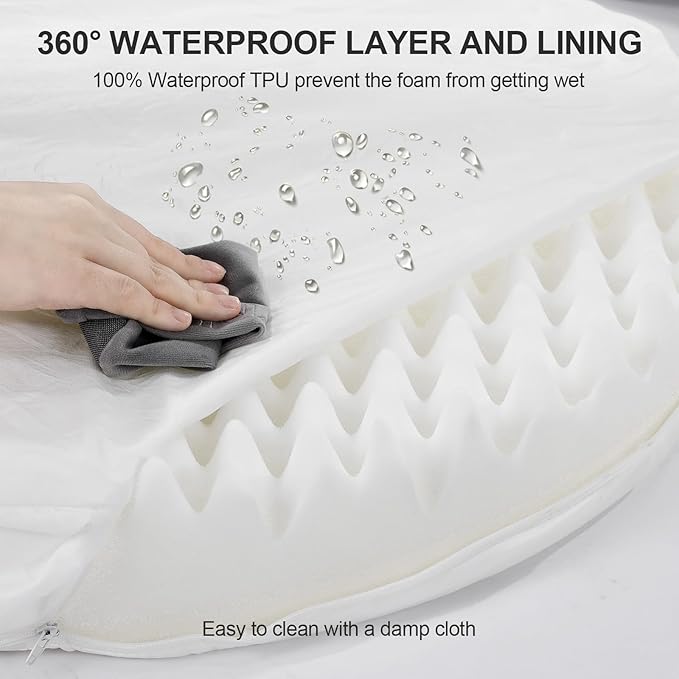 3.7 inch Thickened Orthopedic Dog Beds for Extra Large Dogs, Supportive Dog Sofa Bed with 28D Egg-Crate Foam, Removable Washable Cover, Waterproof Lining, Half-Round Design for Puppy,Senior,Sick-PurrikoPets