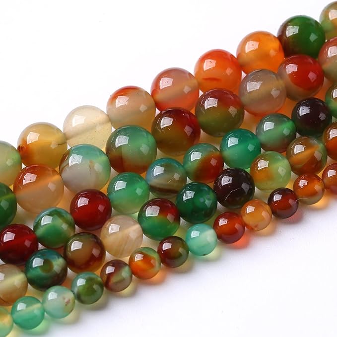 8mm 45pcs Natural Peacock Agates Beads for Jewelry Making Semi Precious Loose Gemstones Beads DIY Bracelet Necklace 15" 1 Strand