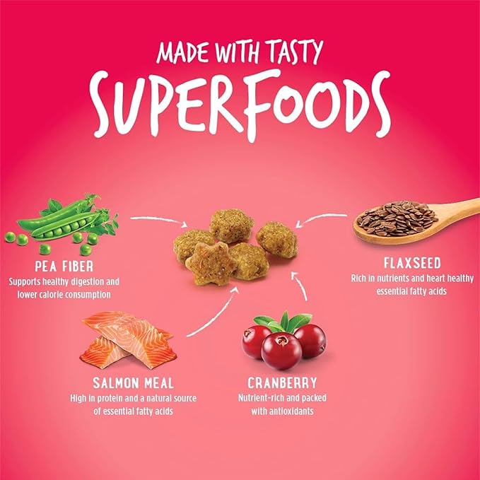 Fruitables Cat Crunchy Treats For Cats – Healthy Low Calorie Packed with Protein – No Wheat, Corn or Soy – Made with Real Salmon with Cranberry – 2.5 Ounces-PurrikoPets