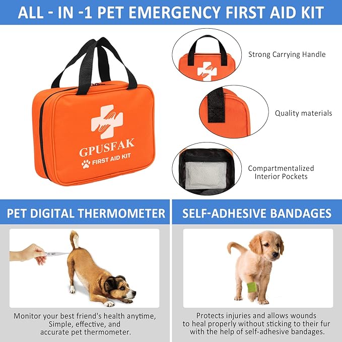 Dog First Aid Kit - Pet First Aid Kit for Dogs and Cats Pet First Aid Supplies for Car Traveling Home-PurrikoPets
