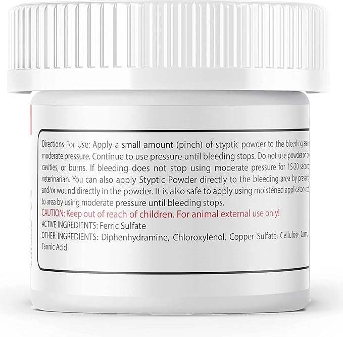 2-Pack Styptic Powder for Dogs, Cats, and Birds (2 oz) by Evo Dyne | Fast-Acting Blood Stop Powder for Pets | Quick Stop Bleeding Powder for Dog Nail Clipping, Grooming, Cuts and More-PurrikoPets