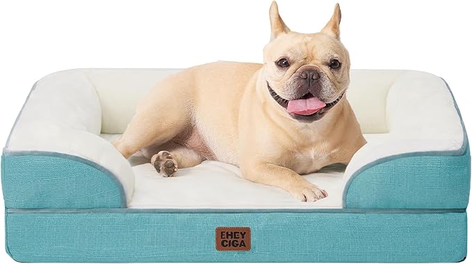 EHEYCIGA Orthopedic Dog Bed, Waterproof Memory Foam, Turquoise Blue, 30"L x 20"W x 6.5"Th-PurrikoPets
