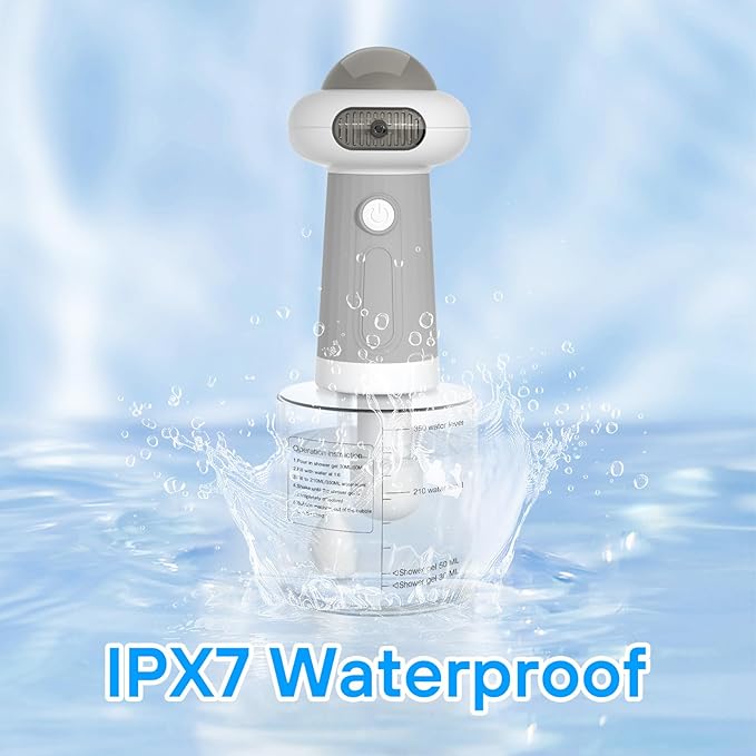 Dog Shampoo Dispenser, UFO Dog Shampoo Sprayer Electric Foaming Shampoo Dispenser for Dog and Cat Washing, for Bathtub, Kitchen Sink, Bathroom Cleaning, Grey-PurrikoPets