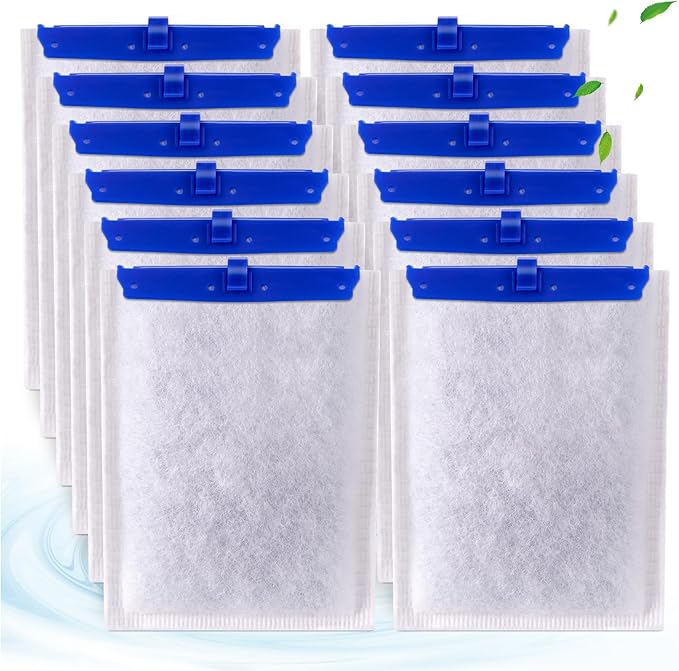 12-Pack Large Replacement Filter Cartridges Compatible with Tetra Whisper Bio-Bag Filters Large Aquarium Filter Cartridges for Whisper 20i/40i /IQ20/30/45/60 PF20/30/40/60 Power Filters-PurrikoPets