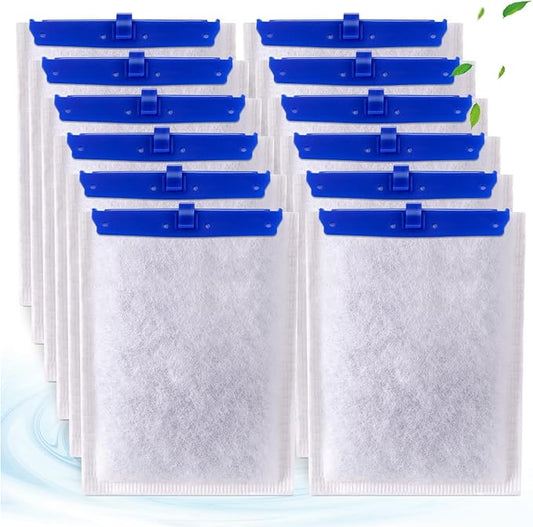 12-Pack Large Replacement Filter Cartridges Compatible with Tetra Whisper Bio-Bag Filters Large Aquarium Filter Cartridges for Whisper 20i/40i /IQ20/30/45/60 PF20/30/40/60 Power Filters-PurrikoPets