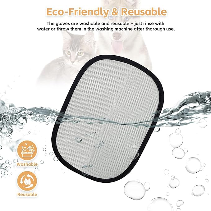 Electrostatic Pet Hair Remover Glove-Furniture/Couch/Carpet/Car Seat Hair Removal, Efficient Pet Grooming Glove for Dogs & Cats, Washable Reusable Static Removal Gloves for Pet Hair-PurrikoPets