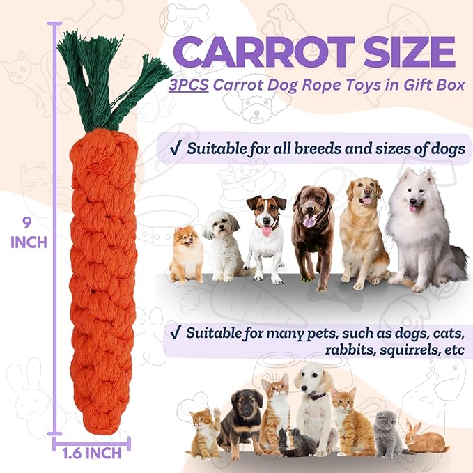 3PCS Orange Woven Pet Chew Set, Puppy Teething Chews, Dog Chew Treats, Cat Teething Playset, Safe Braided Chews for Pets, Durable & Interactive-PurrikoPets