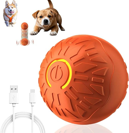 2025 New Interactive Dog Toys Dog Balls,Durable Motion Activated Automatic Rolling Ball Toys for/Small/Medium Dogs(Orange)-PurrikoPets