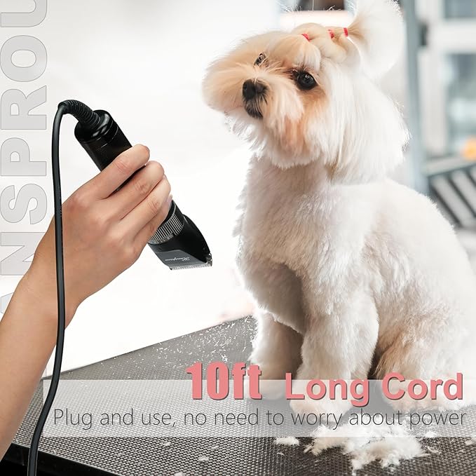 Dog Grooming Clippers, Upgraded 36V Heavy Duty Pet Clippers, Professional Dog & Cat Shaver for Thick Coat, Corded Pet Hair Trimmer with Guard Combs & Brush-PurrikoPets