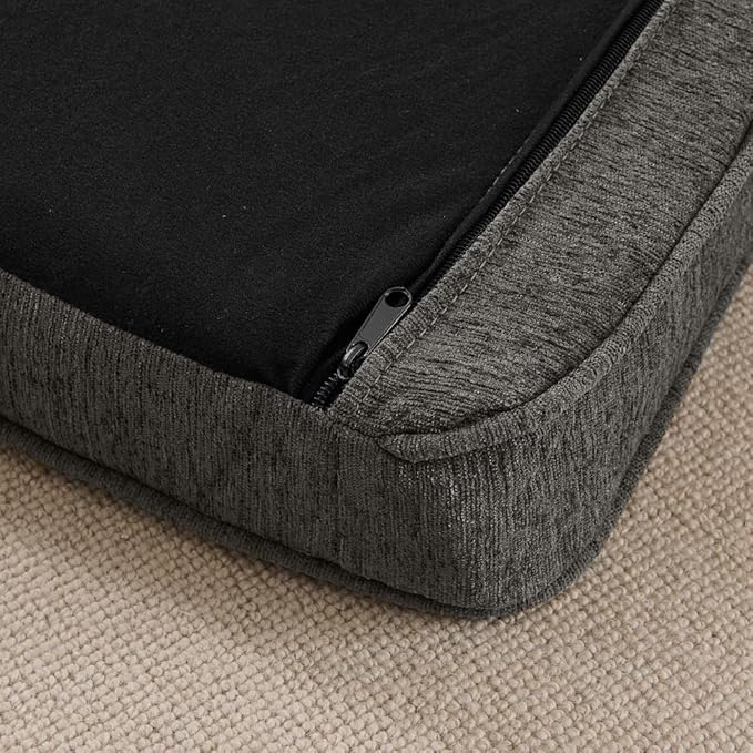 Dog Sofa Couch for Medium to Large Dogs, 55" Memory Foam Pet Sofa Couch with Washable Fabric, Durable Elevated Dog Bed with Legs, Removable Cushion for Medium and Large Dogs, Dark Grey-PurrikoPets