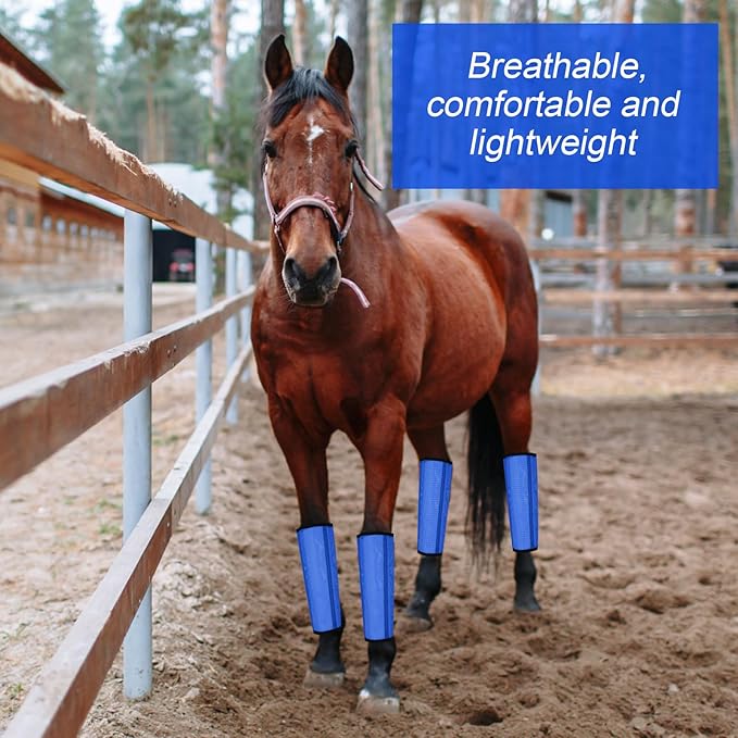 8 Pcs Mesh Fly Boots for Horse Breathable Mesh Horse Boots Protective Horse Leg Wraps Horse Leggings for Preventing Flies and Mosquitoes Bites (Light Pink, Dark Pink)-PurrikoPets