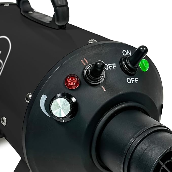 Flying Pig High Velocity Dog Pet Grooming Dryer w/Heater (Flying One, Black w/White Logo)-PurrikoPets