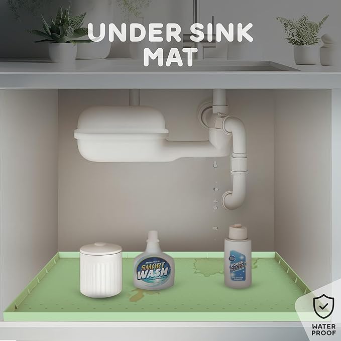 32x24x1” XL Dog Food Mat - All Purpose Under Sink Liner, Washer and Dryer Covers for The Top, Silicone Griddle Mat for Blackstone - Raised Edges Dog Mat for Food and Water Prevent Spill, Waterproof-PurrikoPets