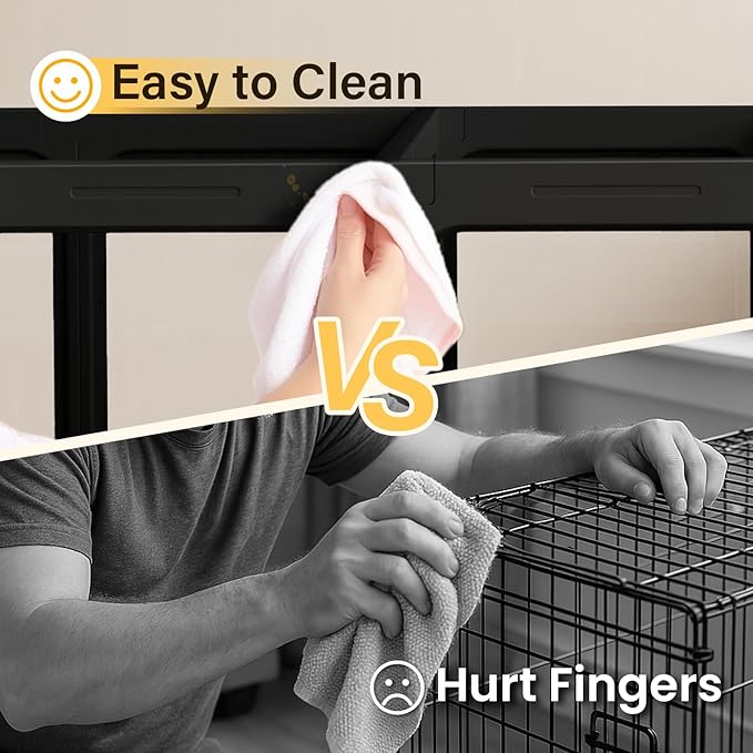 Acrylic Clear Dog Play Pen Indoor, Plastic Puppy Playpen with Door, Clear PlayPen for Dog Cat Rabbit Ferret, Easy Assemble Pen, Preferable Small Cage, 23.6" H, 10PCS, Black-PurrikoPets