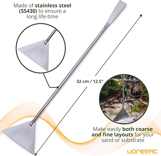 4Pcs Aquascaping Tools, Terrarium Tools, Aquarium Tools Set with Stainless Steel Aquarium Tweezers, Aquarium Scissors and Spatula - Aquascape Tools Set for Trimming, Maintenance-PurrikoPets