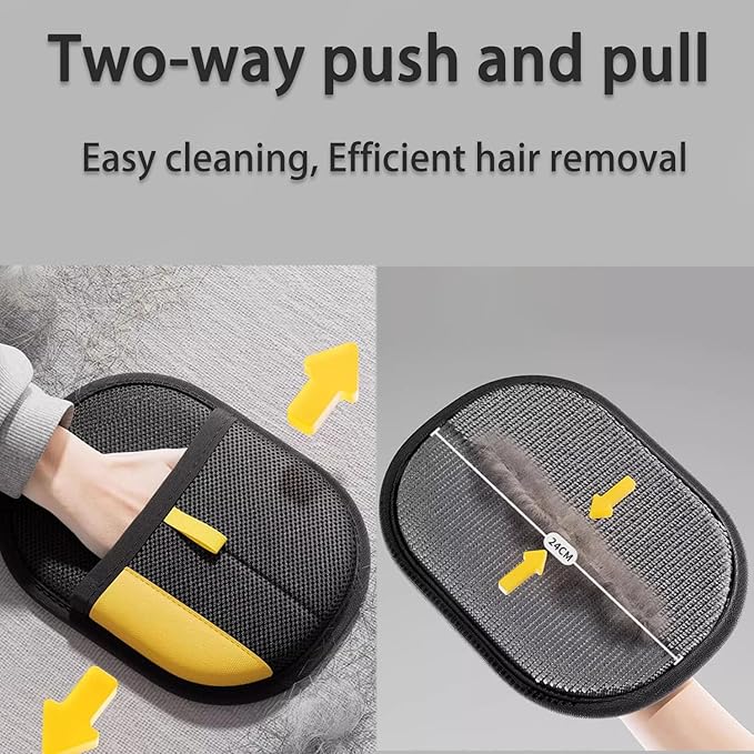 2 Pcs Pet Hair Remover Glove, 2025 Upgrade Reusable Double Sided Electrostatic Gloves Pet Hair Remover, Washable Pet Grooming Gloves for Couch, Furniture, Carpet, Car Seat (2Pcs)-PurrikoPets