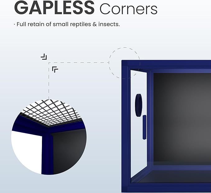 85 Gallon Snake Enclosure, Front Opening Reptile Tank for Easy Maintenance, Reptile Terrarium with Top Screen Ventilation 48''x24''x18''-PurrikoPets