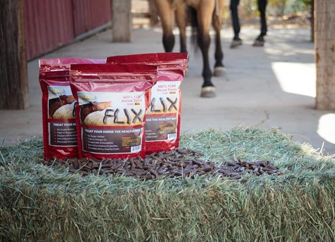 Flix 9 lb, 100% Flaxseed Healthy Treats for Horses, High in Omega-3-PurrikoPets