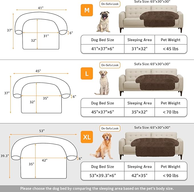 GGIB Calming Dog Bed Fluffy Plush Dog Mat for Furniture Protector with Removable Washable Cover for Large Medium Small Dogs and Cats (Extra Large (53x39.3x6), Coffee)-PurrikoPets