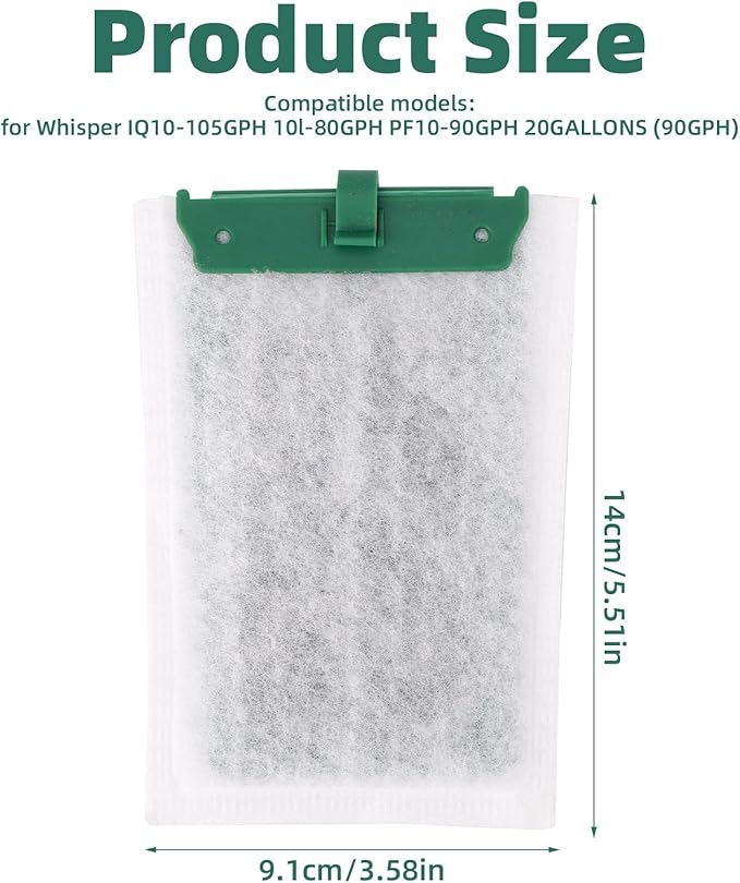 16pcs Medium Replacement Filter Cartridges Compatible with Tetra Whisper Bio-Bag, Fish Tank Parts Accessories for 10i IQ10 PF10 ReptoFilter, 5-10 Gallon Aquarium Filter Cartridges-PurrikoPets