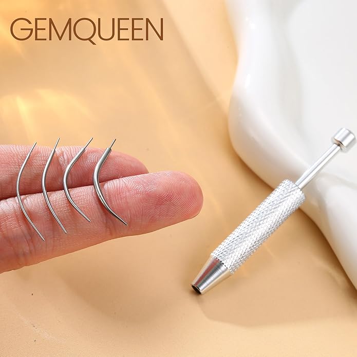 Piercing Taper Ball Grabber Tool for Changing Jewelry - 14G 16G 18G 20G Stainless Steel Flat Back Earrings Applicator Tool Threadless Insertion Pin Thread Body Piercing Kit for Ear Nose Lip