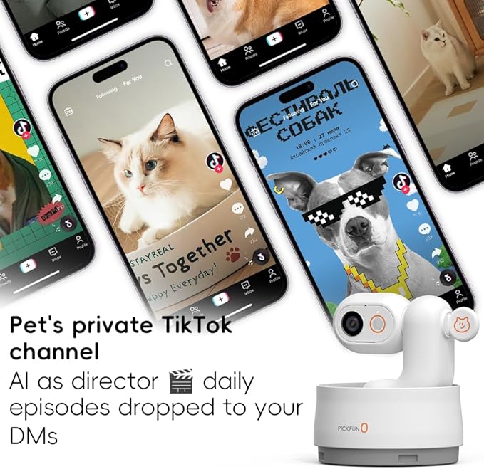 AI Dog Camera, Smart Security Camera Indoor with Phone App [Pet Recognition, Daily Activity Analysis & Motion Tracking] Cat Cam 5MP HD, 360° View, 2-Way Audio, Night Vision, 5G WiFi-PurrikoPets