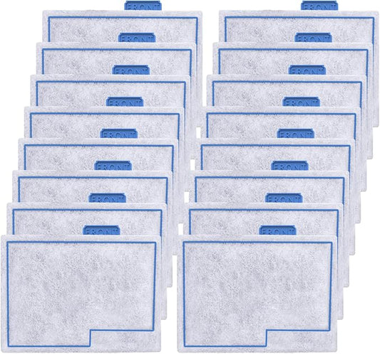 16 Pack Small Filter Cartridge Compatible with Aqueon, Aquarium Fish Tank Filter Cartridges Replacement for QuietFlow E Internal Power Filter Size 10 and Minibow Aquarium Filters Size 1/2.5/5 Gallon-PurrikoPets