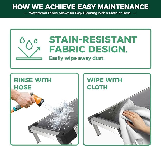 FXW TitanNest Chew-Proof Elevated Dog Bed, Raised Cot for Indoor/Outdoor/Camping Use, Durable & Washable Padded Pet Bed for Extra-Small Dogs, 29.0" L x 18.0" W x 4.5" H, Gray-PurrikoPets