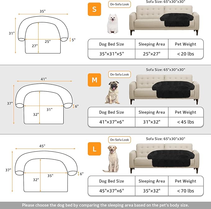 GGIB Calming Dog Bed Fluffy Plush Dog Mat for Furniture Protector with Removable Washable Cover for Large Medium Small Dogs and Cats (Medium, Black)-PurrikoPets