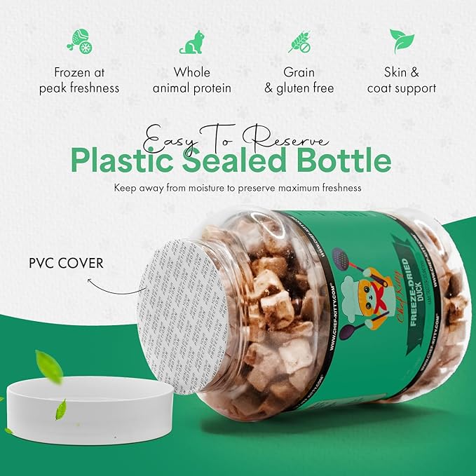 Freeze-Dried Duck Treats for Cats & Dogs – 100% Human Grade, Single Ingredient, High-Protein, Healthy Snack – No Additives or Preservatives – 3.0oz - Inspected & Tested in USA-PurrikoPets