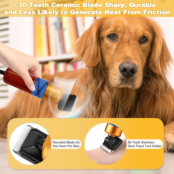 Dog Shears,Plug-in Electric Pet Shaving and Grooming Kit,200W 10ft Sheep Shears Includes 2 Blades, Low Noise & Vibration Design for Dogs Cat Goat,Perfect Dog Clippers for Families with Pets-PurrikoPets