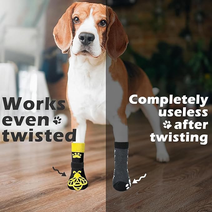 EXPAWLORER Anti Slip Dog Socks to Prevent Licking Paws, Dog Shoes for Hot Pavement, Dog Booties for Small Medium Large Senior Dogs, Traction Control Boots & Paw Protectors for Hardwood Floors-PurrikoPets