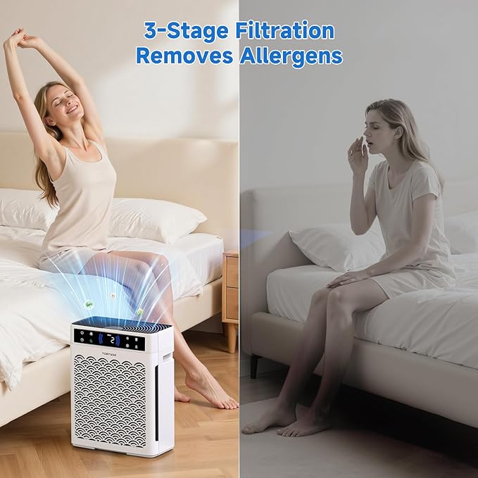 Air Purifiers for Home, Large Room up to 3000 Ft², HEPA Air Purifier for Home Pets with Filter, Air Quality Sensor, Timer, Air Cleaner for Bedroom, Dorm Room, Pet Hair, Office-PurrikoPets