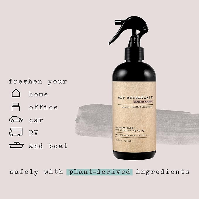 Air Essentials Air Freshener & Odor Eliminator Spray - 12 oz, Pack of 2 - Made with Pure Essential Oils - Lavender Blossom Scent-PurrikoPets