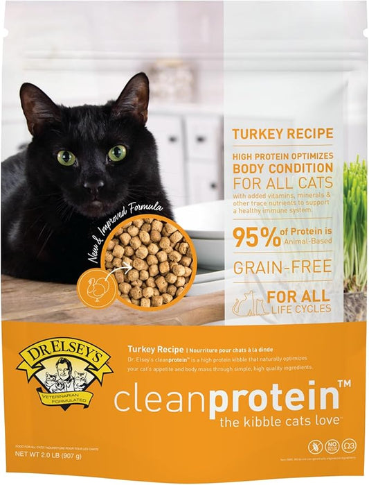 Dr. Elsey's cleanprotein Turkey Cat Kibble 2 lb. Bag-PurrikoPets