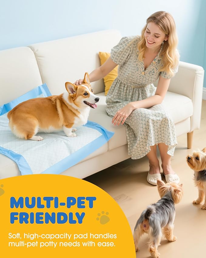 75-Pack XX-Large Puppy Pads - 38" x 28" Pee Pads for Dogs Potty Training with Leak-Proof Quick-Dry Design, 6-Layer Wee Wee Pads for Dogs, Blue-PurrikoPets