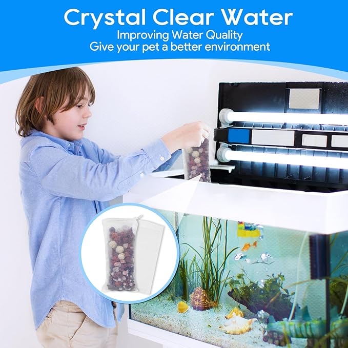 15PCS Media Bags for Aquarium, Extra Fine Mesh Bag Reusable Nylon Net Aquarium Filter Bags with Plastic Zipper for Extra Fine Resins Filter, 3.1 x 7.9 Inch-PurrikoPets