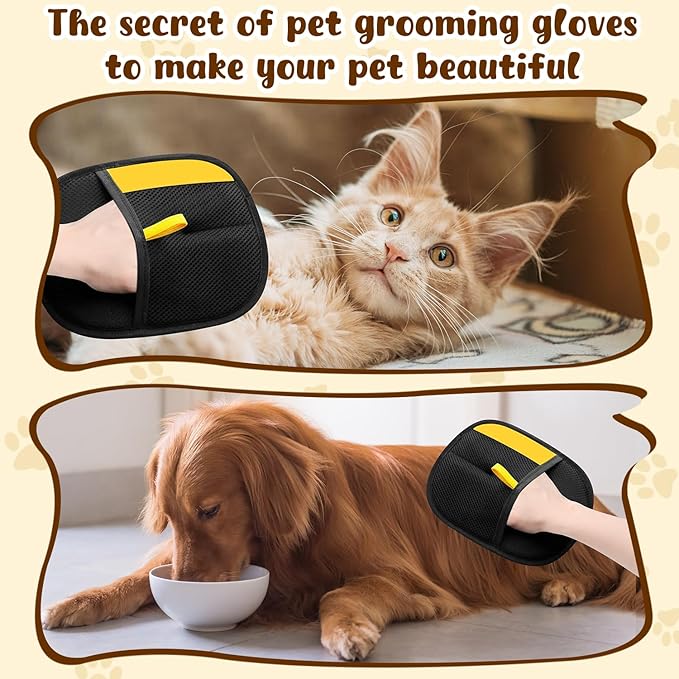 2Pcs Pet Hair Removal Gloves,New Upgrade Efficient Pet Grooming Gloves,Cat Grooming for Hair Removal,Versatile Reusable Pet Hair Remover Glove-PurrikoPets
