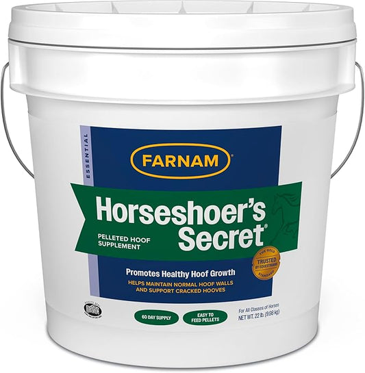 Farnam Horseshoer's Secret Pelleted Hoof Supplement for horses promotes healthy hoof growth, 22 lb., 60 day supply-PurrikoPets