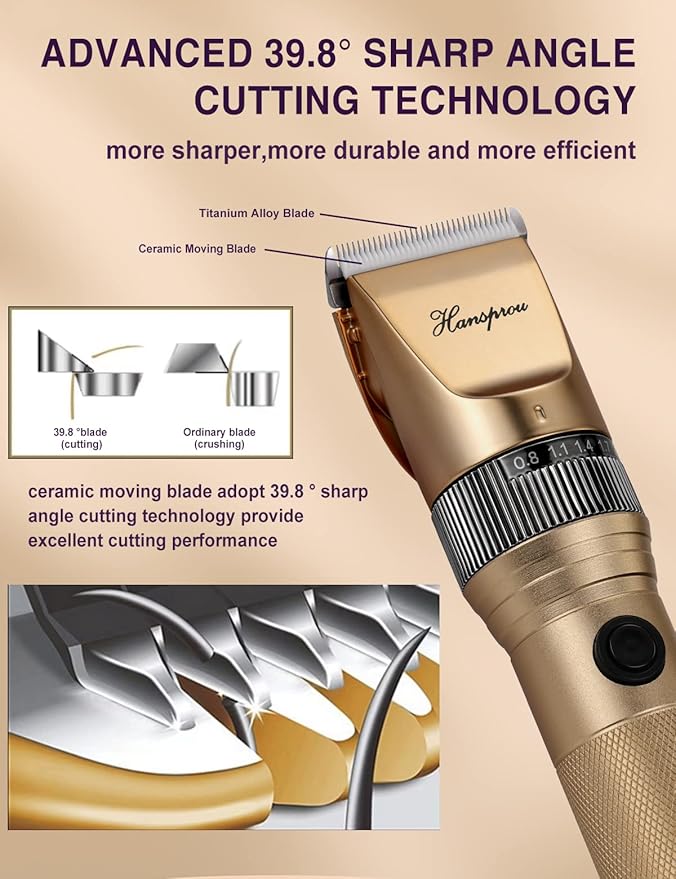 Dog Grooming Clippers, Professional Dog Clipper for Thick Coat 12V Plug-in Pet Trimmer High Power Pet Clippers Low Noise with Guard Combs Brush for Dogs Cats and Other Animal-PurrikoPets