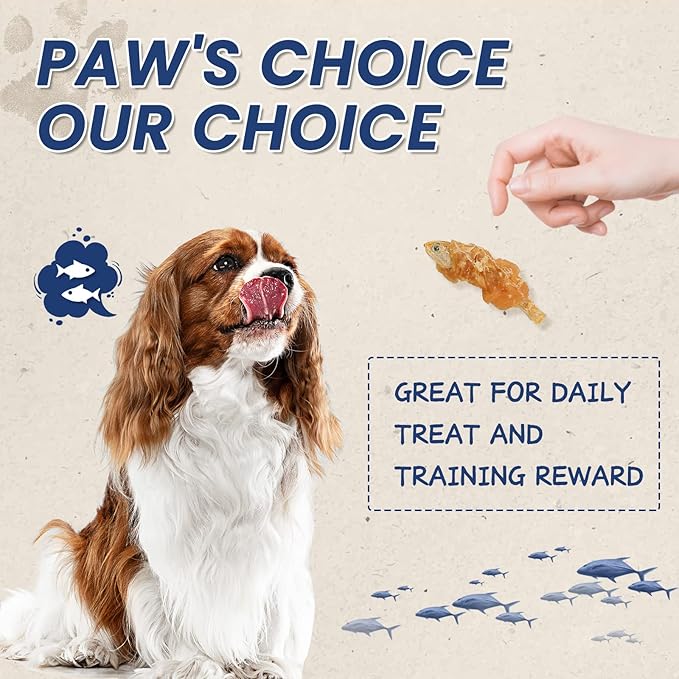 Dog Treats Chicken & Fish, High in Protein and Omega-3, for Large Small Dogs, 10.5 oz-PurrikoPets