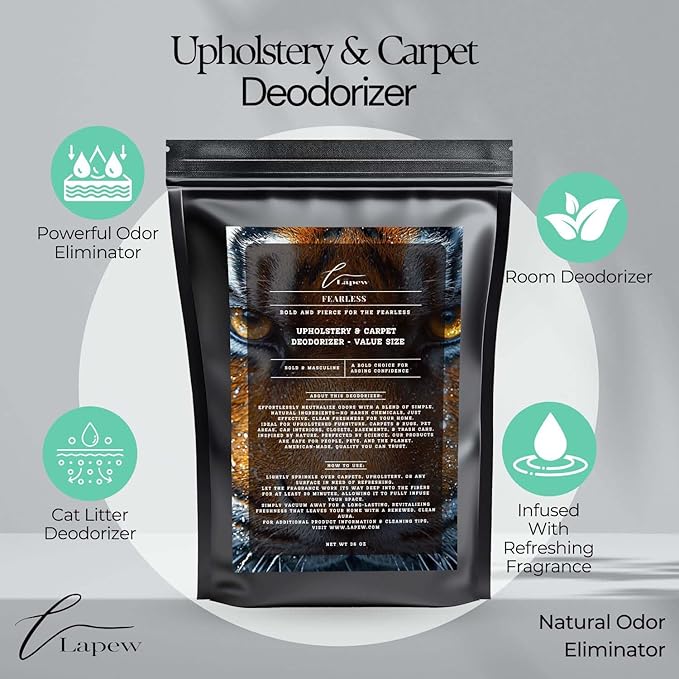 Fearless Carpet Freshener Powder Refill 36 oz | Powerful Odor Eliminator for Home | Upholstery Deodorizer | Carpet Deodorizer | Pet Urine | Cat Litter Box | Fierce Fragrance-PurrikoPets