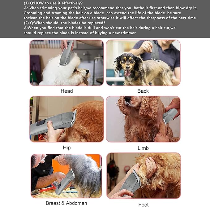 3PCS 4FC Blades Dog Grooming Clipper Replacement Blades Compatible with Andis Pet Clipper/Oster A5/Wahl KM Series Dog Clipper,Ceramic Blade & Stainless Steel Blade-PurrikoPets