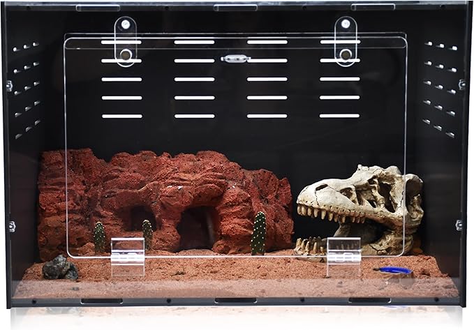10 Gallon Reptile Tank – Reptile Enclosure for Leopard Geckos, Snakes & Bearded Dragons – Lizard Tank, Hermit Crab & Gecko Habitat-PurrikoPets