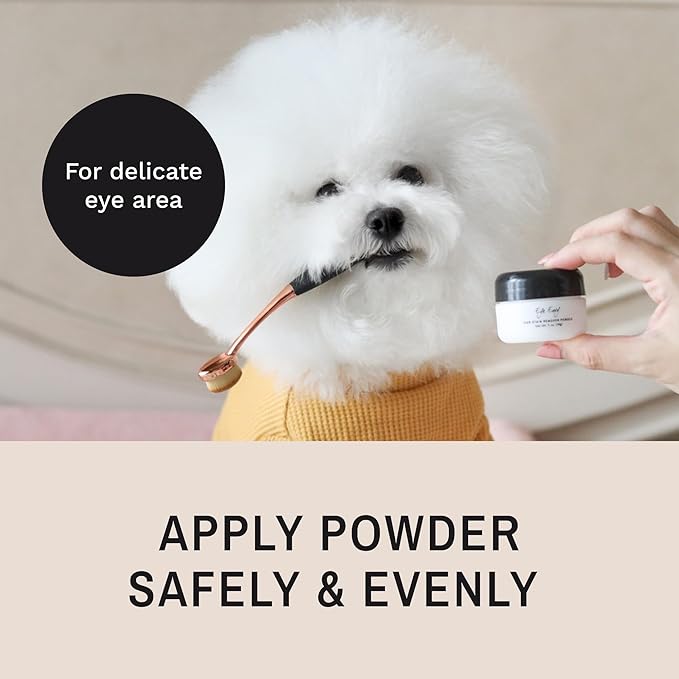 Eye Envy ProPowder Applicator Brush for Dogs and Cats. Use to Safely and Evenly Apply Tear Stain Powder. Large. Washable Superfine Fiber Hair. Long Tapered Bristles. Ergonomic Handle-PurrikoPets