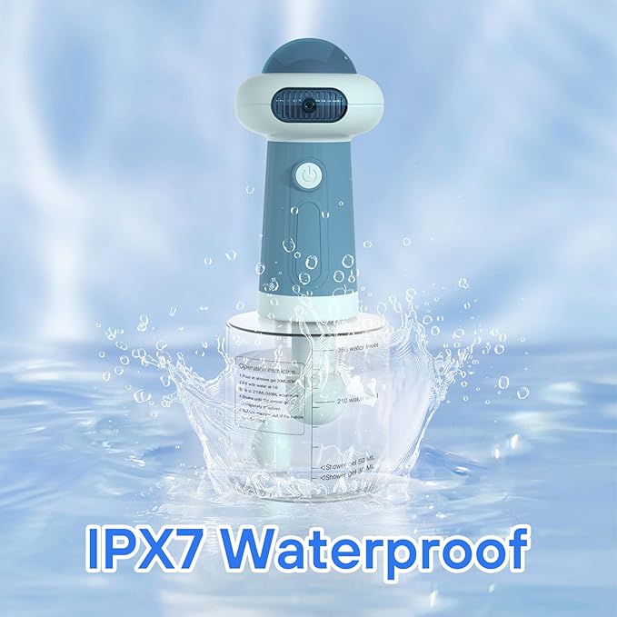 Dog Shampoo Dispenser, UFO Dog Shampoo Sprayer, Electric Foaming Shampoo Dispenser for Dog and Cat Washing, for Bathtub, Kitchen Sink, Bathroom Cleaning, Blue-PurrikoPets